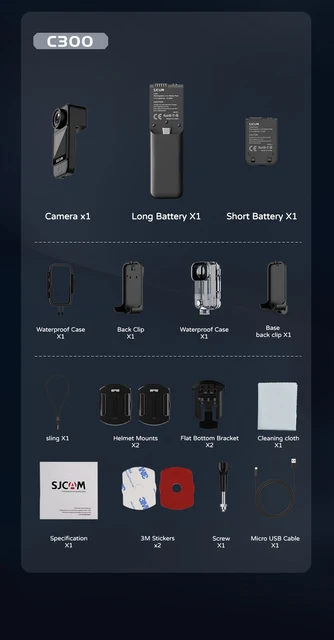 Batteria Sostitutiva Per Action Cam SJCAM C300 - 2800mAh, 3.7V - Ricaricabile Agli Ioni Di Litio - Foto 3