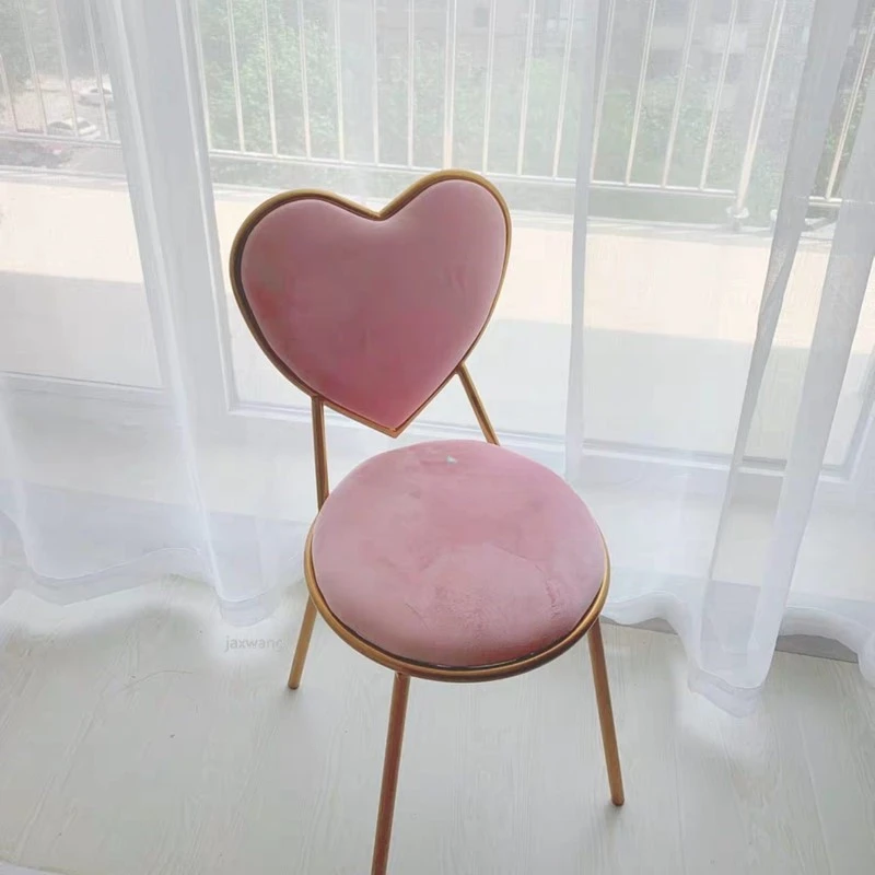 

Chair Ins Make-up Chair Bedroom Back-chair Simple Dining Shaped Bedroom Nail Princess Dressing Stool Bedroom