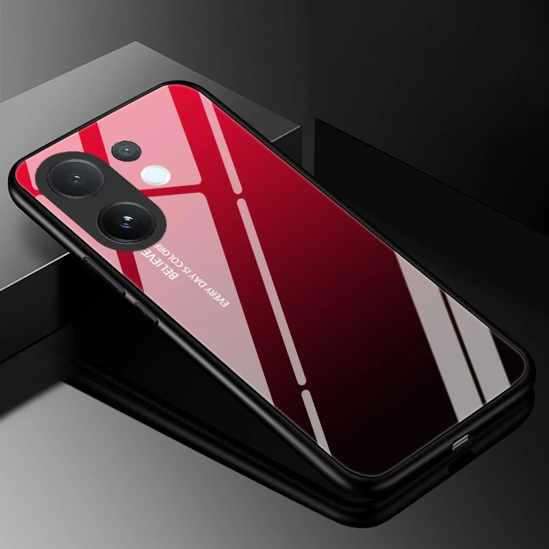 Luxury Tempered Glass Phone Case with Hard PC Bumper