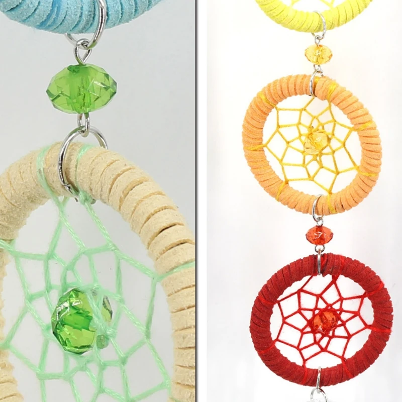 Chakra sonho apanhador com 40mm bola lustre de cristal prismas suncatcher artesanal arco-íris fengshui parede pingente de carro ornamento