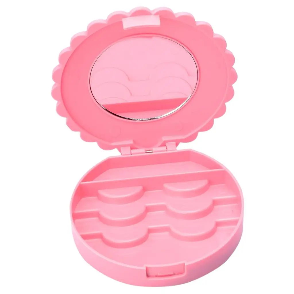 2xPink Protable False Eyelashes Carrier Container Storage Case Lash Holder Box