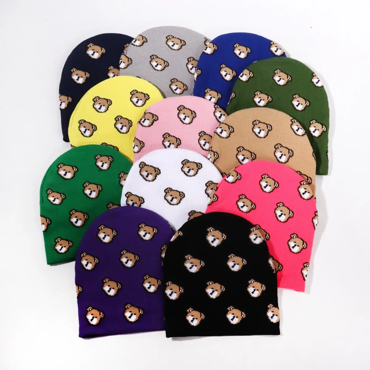Letter Turban Cap Knitted Hat Winter Hat Star Beanie Trilby Wool Fleece Lined Knit Beanie Keep Warm Stocking Caps ﻿Skullies