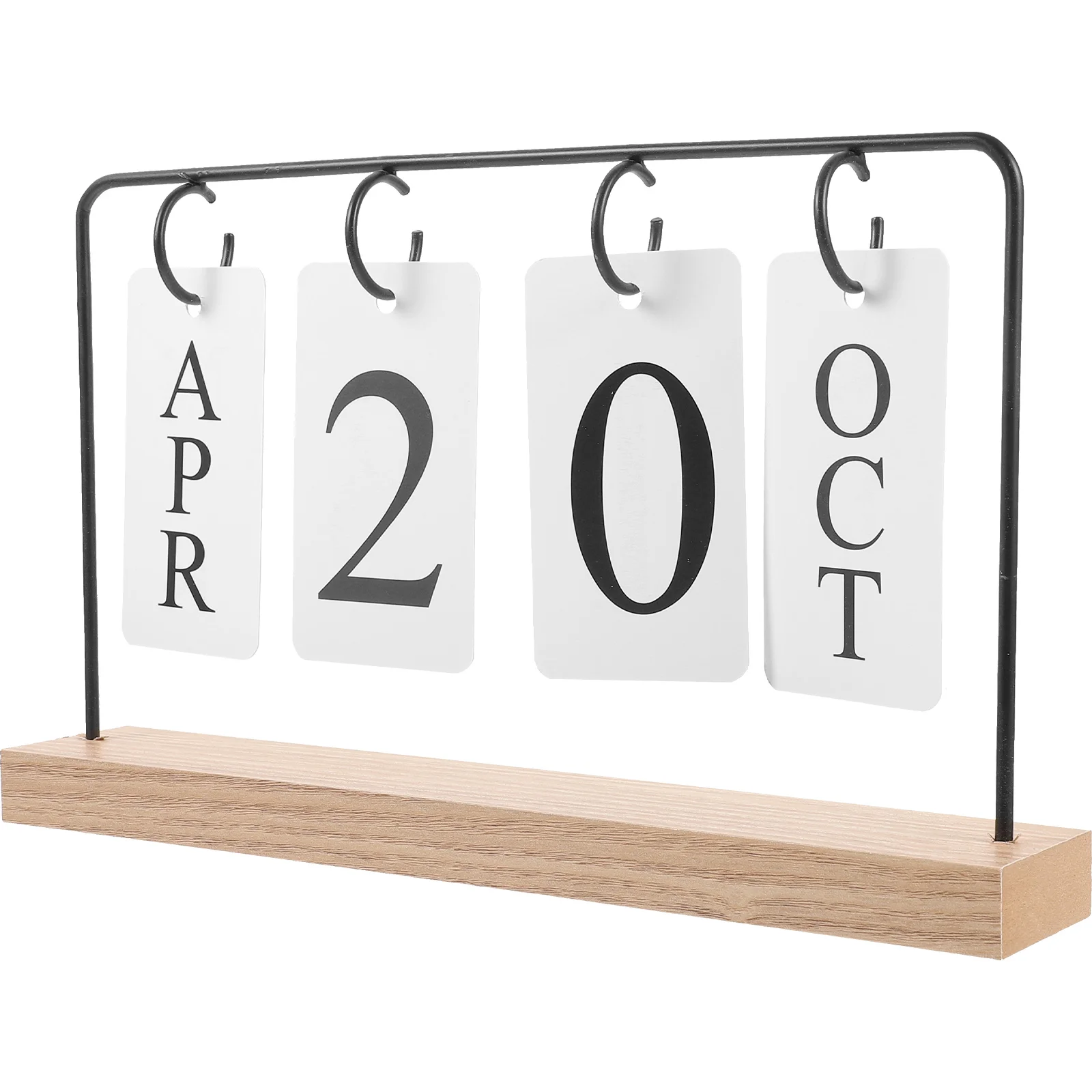 

Wooden Desk Calendar Perpetual Desktop Block Vintage Light Decoration Ornament Wood Adornment Decorative Household Office Decor
