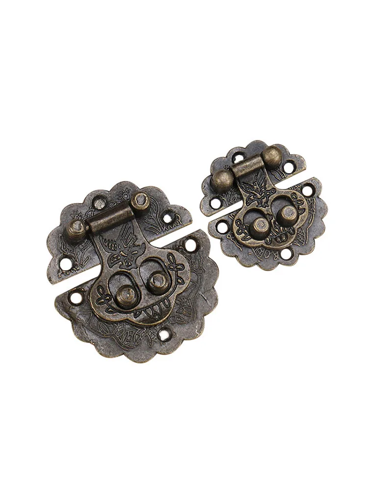 1pc Retro Furniture Wooden Jewelry Box Hasp Decorative Latch Clasps Lock Padlock Hasp With Screws