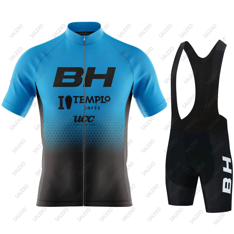 BH-Conjunto de Ropa de Ciclismo para hombre, Maillot de manga corta, pantalones cortos con pechera, Verano