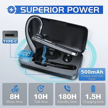 YYK520 Hanging Ear Wireless Bluetooth Headset 5.1 Hands-free ENC Call Noise Reduction Driving Single Ear Business Headphones