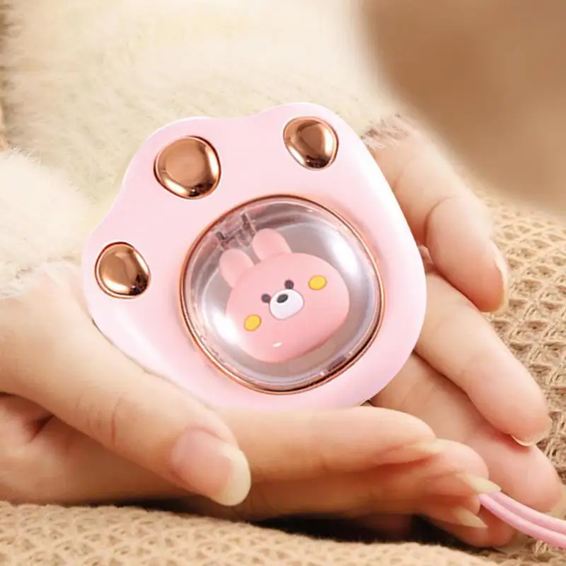 1200/2400mAh Electric Hand Warmer USB Rechargeable LED Quick Heating Pocket Mini Hand Heater Cute Cat Claw Winter Warmer