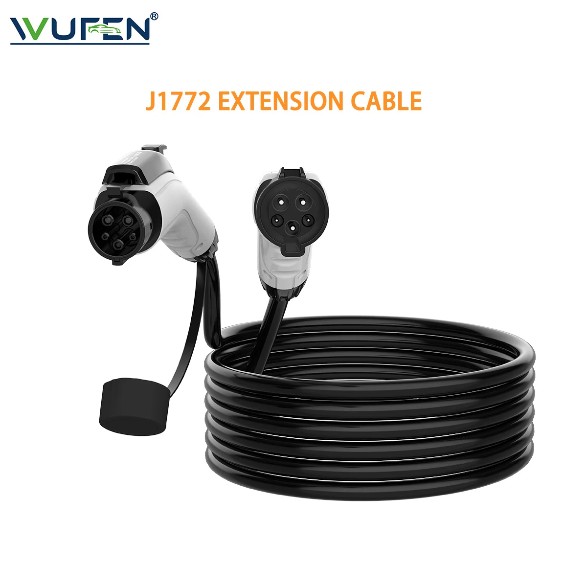 WUFEN 32A 2M/5M/10M Electric Vehicle J1772 Extension Cord Charging J1772 female plug to Type1 male PLug for electric vehicle 3