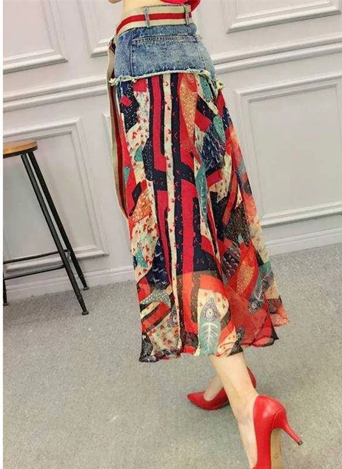 a line skirt Skirts Women 2022 New Style Womens Clothes Elegant Party Skirt Print Fashion Casual Summer A-line Polyester Sashes Mid-calf nike tennis skirt