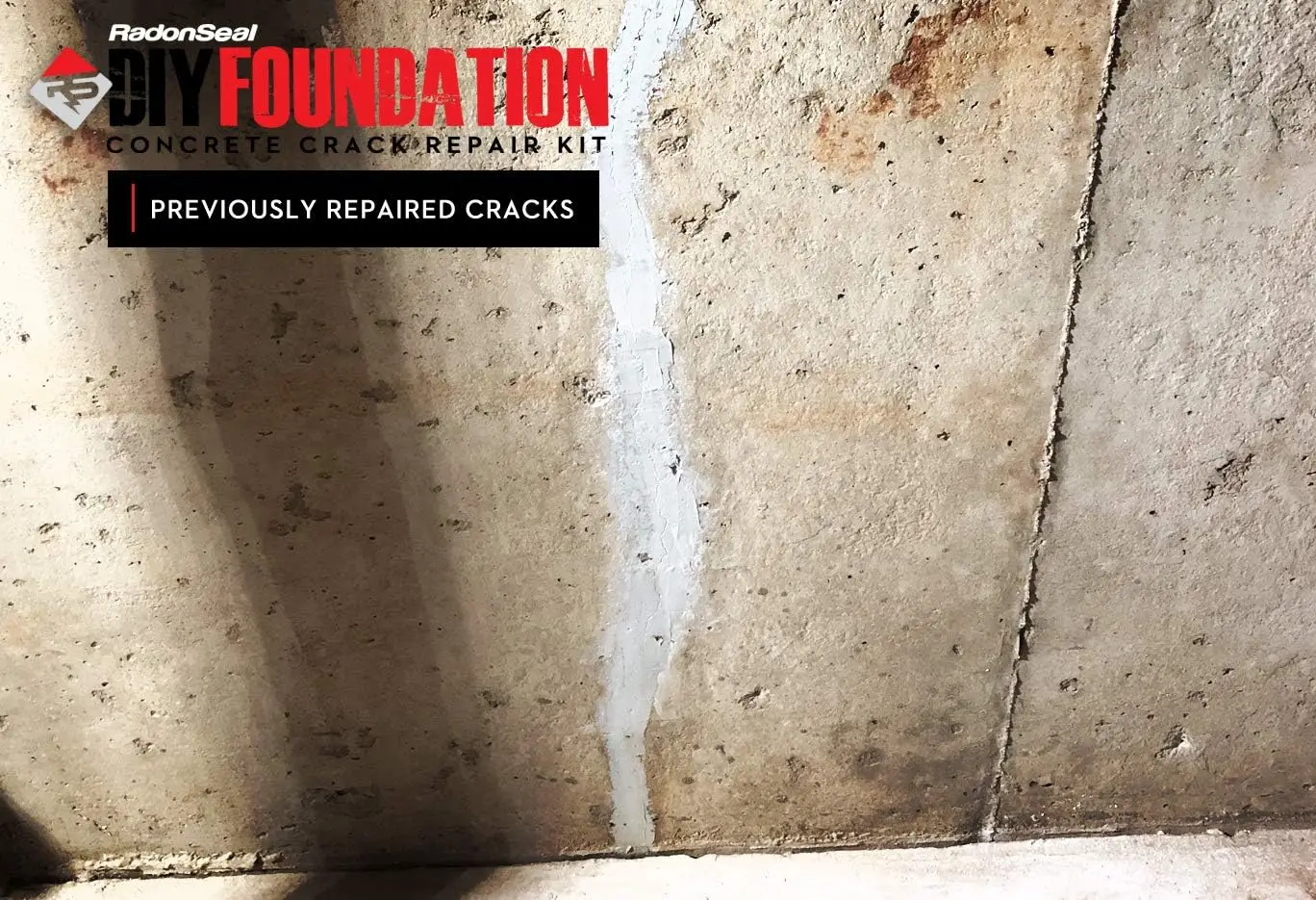 RadonSeal Concrete Foundation Crack Repair Kit (10 ft)-The Homeowner's Solution to Fixing Basement Wall Cracks Like The Pros!