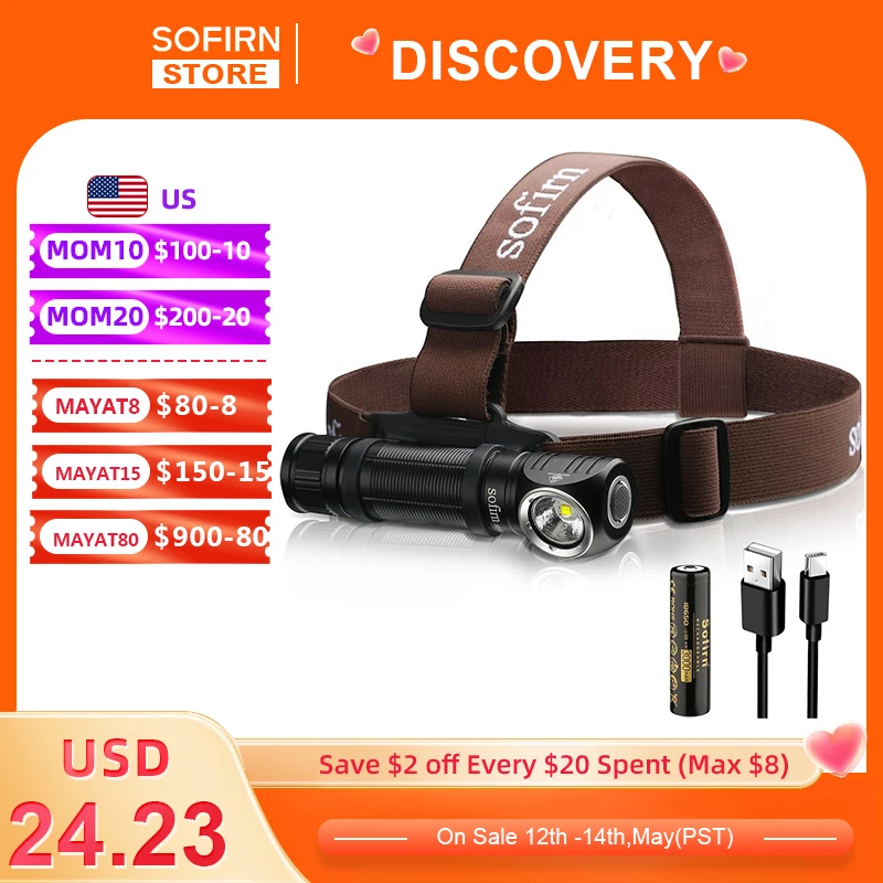 Sofirn Hs42 Lampe Frontale Led Rechargeable - Lumière Rouge Blanche