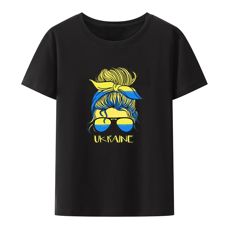 

Ukrainian Girl with Sunglasses T-shirt Peace and Leisure Theme Tee Tops Men's Clothing Tshirt T-shirts Man Y2k Clothes Camisetas