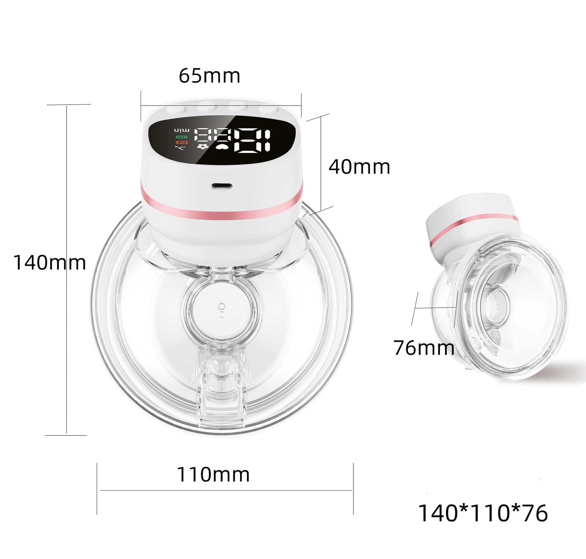 Silent Electric Breast Pump Handsfree BPAFree Milk Extractor Breastfeeding Milk Collector 5 modes with 15 gears