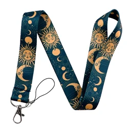 Moon - Themed Lanyard with Card Holder and Cartoon Bow Design - Floral Neck Strap - Polyester / Nylon (13)
