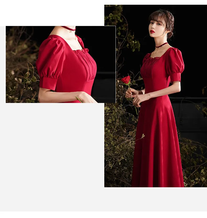 KAUNISSINA Evening Dresses Formal Gowns Custom Made Short Sleeve Square Collar A-Line Simple Party Dress Vestidos De Gala evening gowns with sleeves