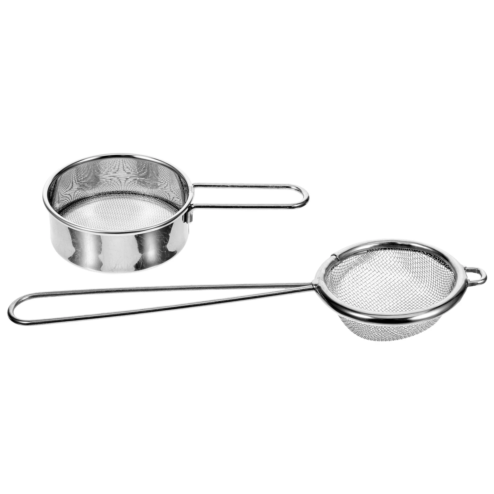 

2 Pcs Hand Held Flour Sieve Filter Metal Stainless Steel Powder Flour Sifters Fine
