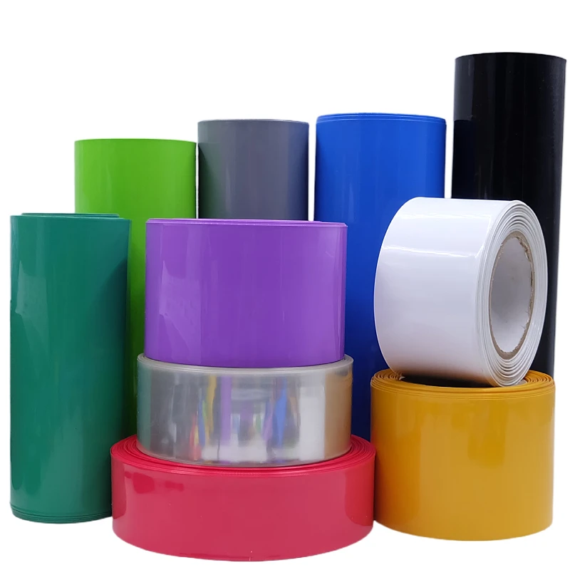 18650 Lithium Battery Heat Shrink Tube Width 17mm ~ 300mm Li-ion Wrap Cover Skin PVC Shrinkable Film Sleeves Insulation Sheath