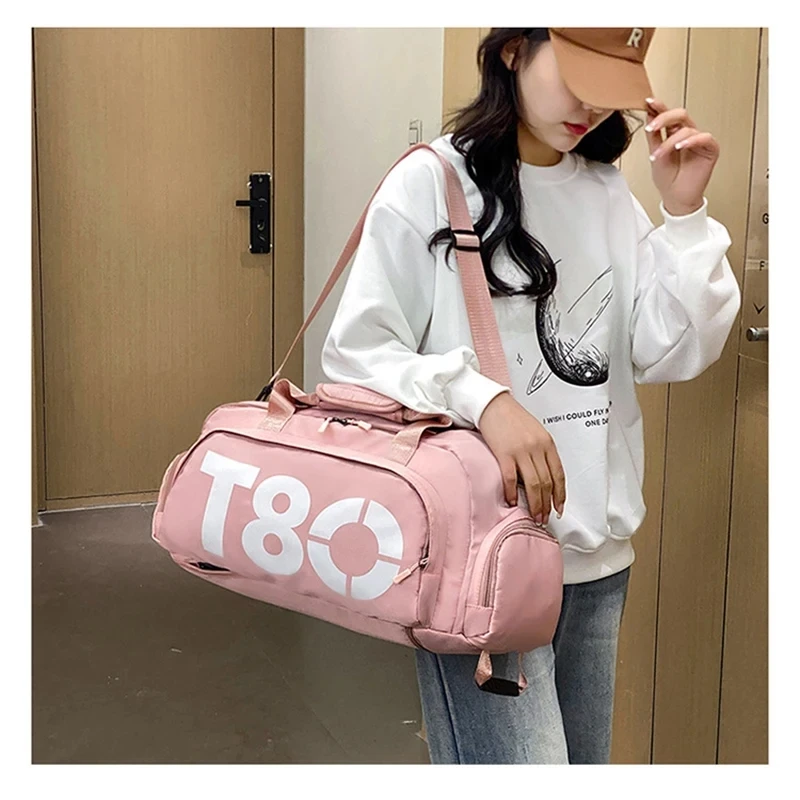Gym Sports Backpack for Women T80 Hand Bag Fitness Travel Tote Outdoor Female Yoga Shoe Shoulder Duffle Luggage Portable Bag Man 4