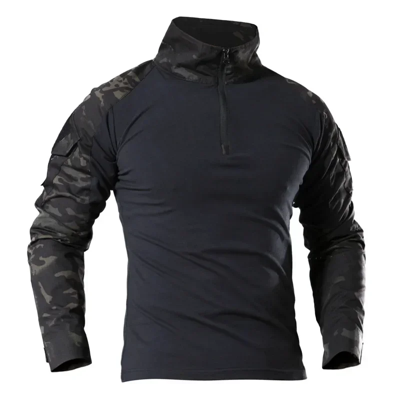 Outdoor Tactical T Shirts Men Clothing Waterproof Camo Tops Camping Shirt Man Cotton Hunting Clothes Wear-resisting 2