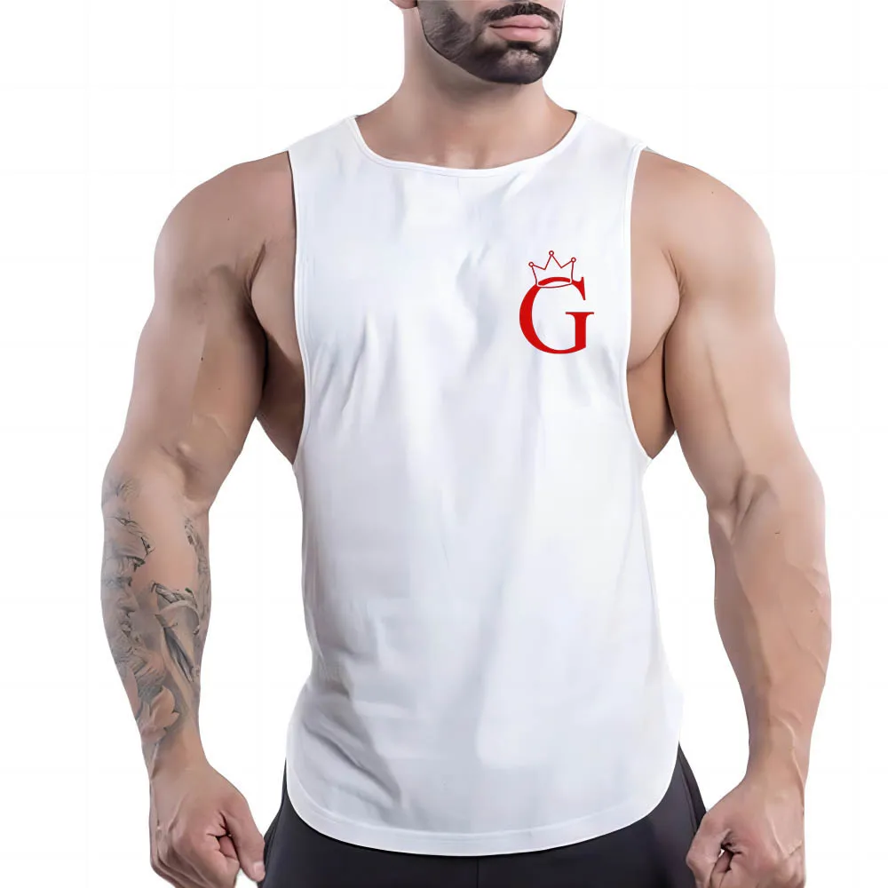

Gym Four Seasons Casual Comfort Lightweight 2d Letter Print Casual Men'S Simple Breathable Sleeveless Vest Style Quick Drying