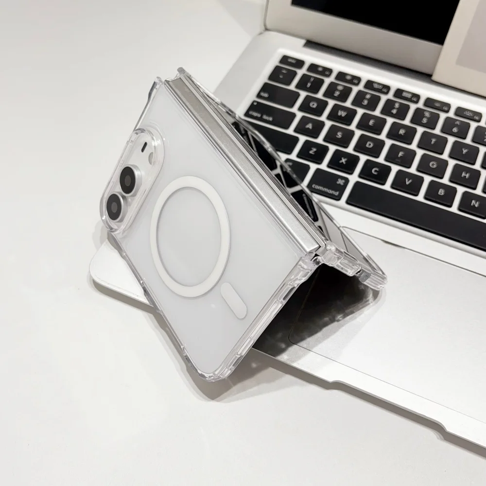 Slim Matte Acrylic Magnetic Case with HD Crystal Clear Frame
