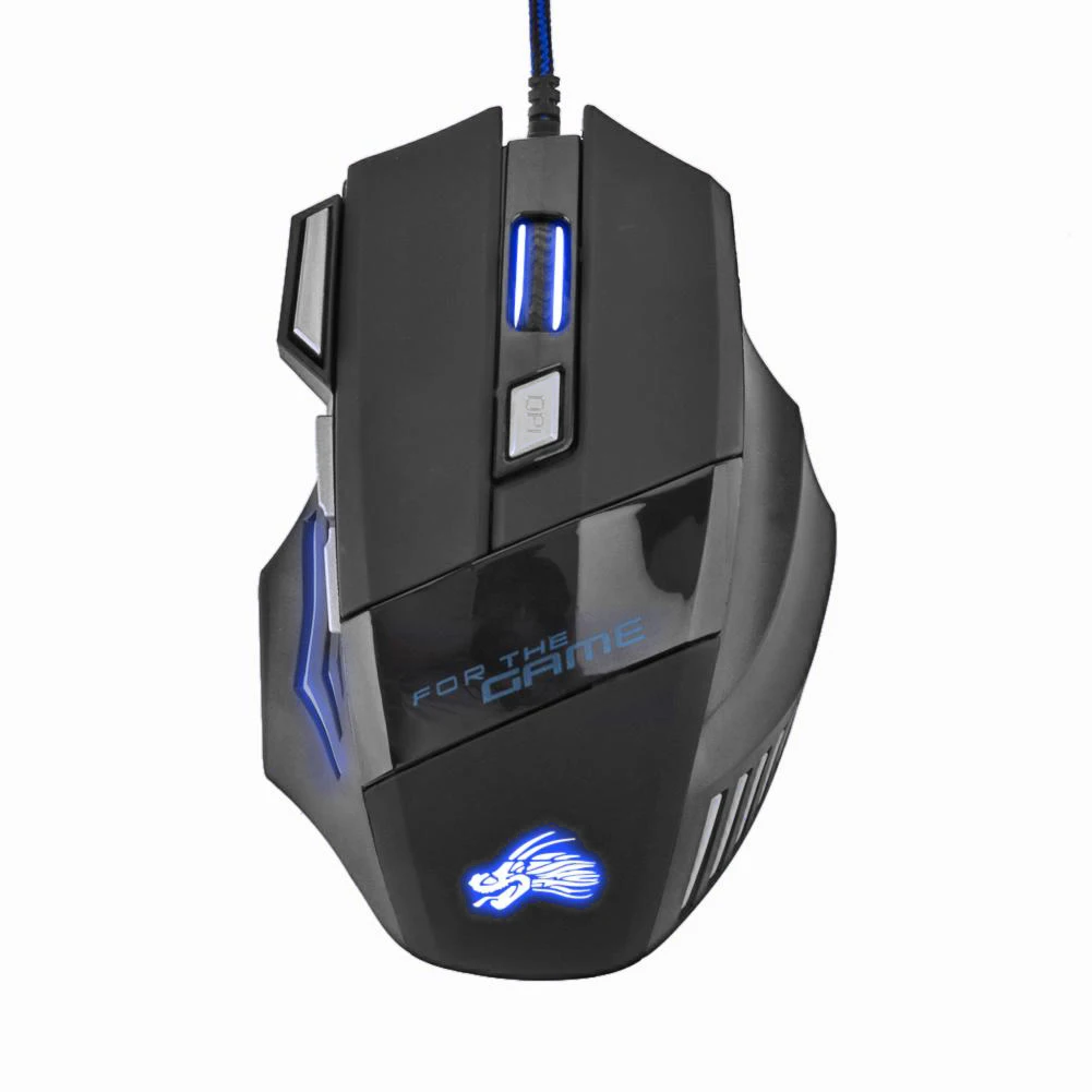 PC Gamer Mouse 7-Color Backlit DPI Adjustable Wired Optical Computer Gaming Mice