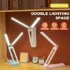 5 Style LED Table Lamp Foldable 3 Levels USB Rechargeable Double Lamp Head Dimmable Touch Control LED Desk Lamp Home Supply 1