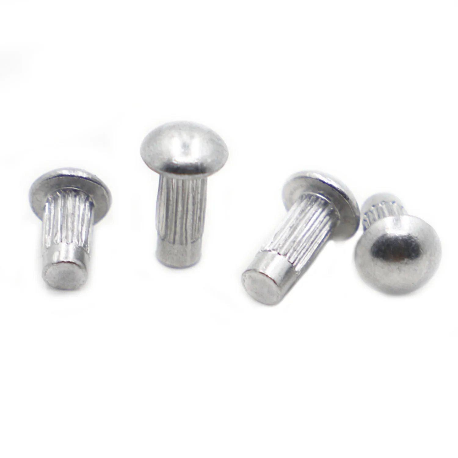50/100pcs GB827 M2 M2.5 M3 M4 Aluminum Round Button Head Knurled Shank Solid Rivet for Label Name Plate rivets and fasteners rivets and screws