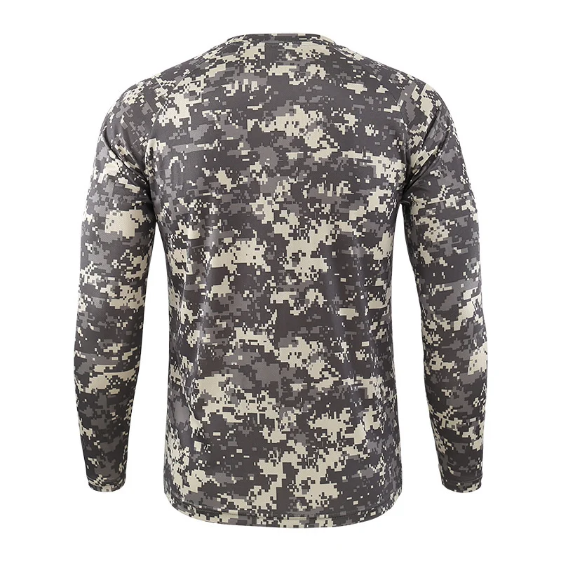 Camouflage Quick Dry Hiking T-Shirt Men Spring Autumn Sport Breathable Long Sleeve Tops Tactical Combat Hunting Camping T Shirt