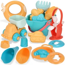 Jouets de plage en Silicone doux pour bébé, ensemble de bac à sable pour enfants, jouet d'été pour plage, chariot de jeu d'eau 