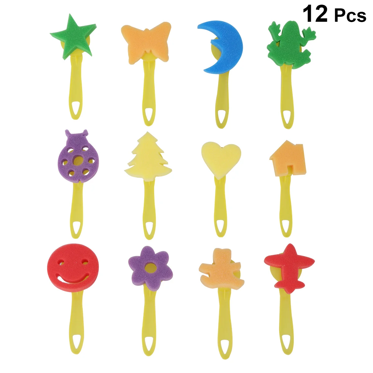 

1 Set Drawing Sponge Brush Funny Graffiti DIY Tool Sponge Brush for Kids Children Girls (12pcs Pattern Printing Roller Brush