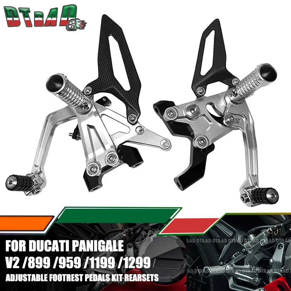 

Motorcycle Adjustable Footrest Rearset For DUCATI Panigale V2 899 959 1199 1299 Fairing Accessories Foot Pegs Pedal Heed Guard