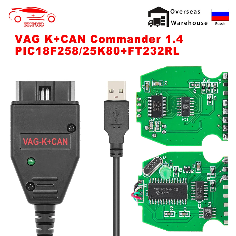 Vag K Can Commander 1.4 K+can Ftdi Pic18f25k80 / Pic18f258 Obd2 Obd 2 ...