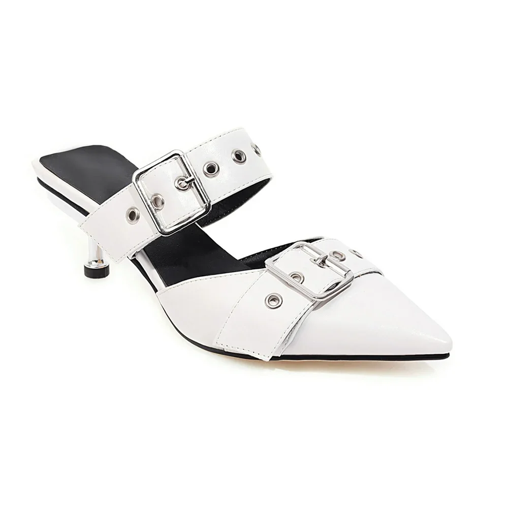 Women Slingback Sandals Buckle High Heel Lady Party Shoes Plus Big Size 43 45 48