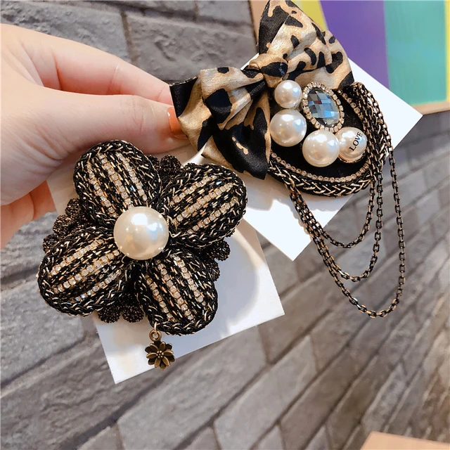 Korean Fashion Brooch Versatile Small Fragrance Brooch Bow Design Leopard  Print Bow Pin Buckle Badge Vintage Series Accessories - AliExpress