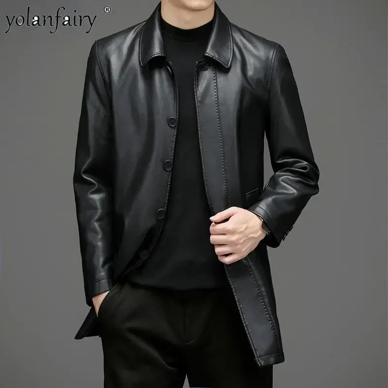 Cuero Cazadora Vestir Cuero Cazadora Para Traje Hombre Chamarra