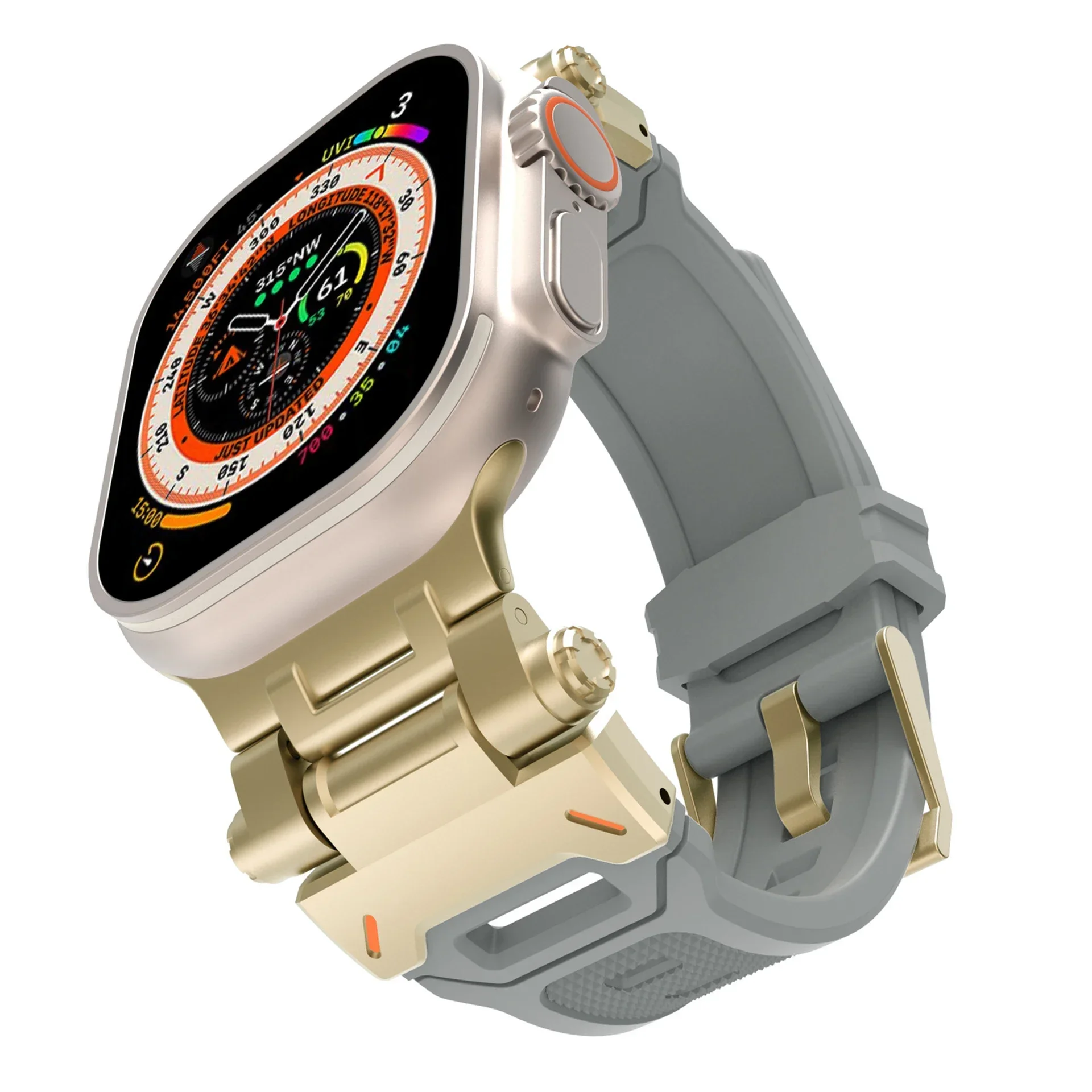 Titanium Color Silicone Sports Watch Band