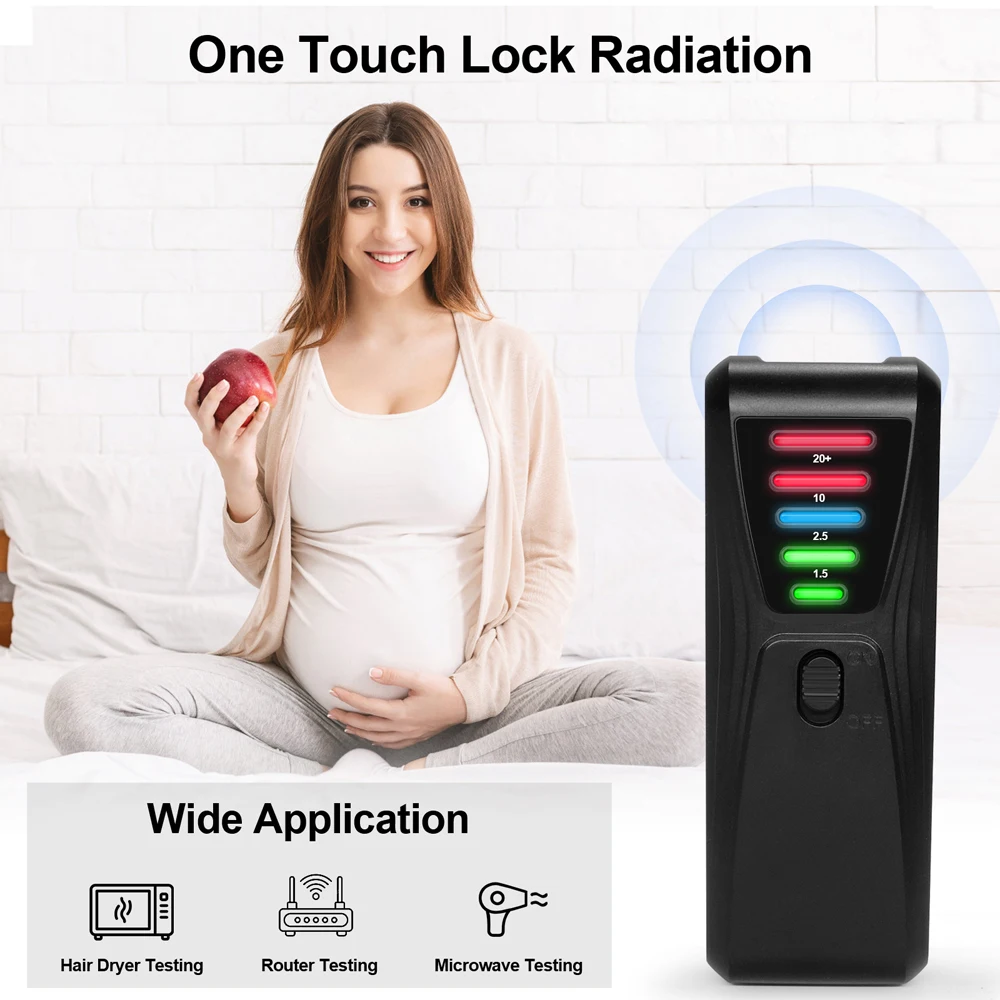 Practical Electromagnetic Radiation Detector Handheld EMF Tester EMF Meter Portable 5 LED Gauss Meter Magnetic-Field Test