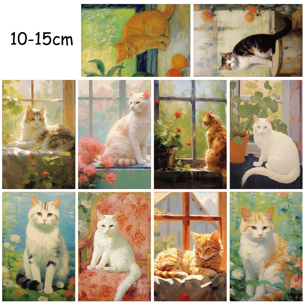 10 PCS French Chic Print Poster Sticker Bar Gift Coffee Skateboard For Living Cartoon Kids Decor Room Card Wall Bar Painting
