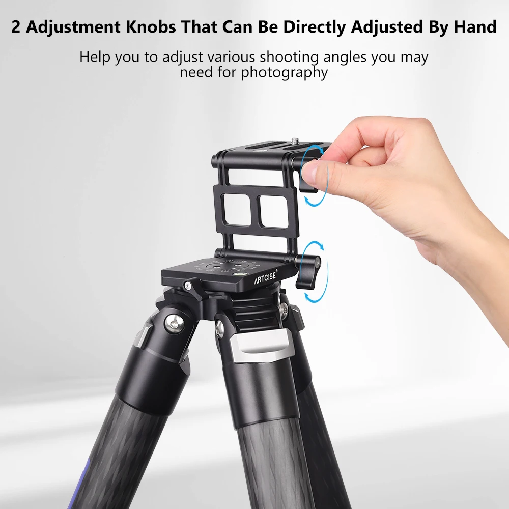 ARTCISE ZH10 Upgraded Z-Flex Tilt Folading Aluminum Alloy 360&deg; Panoramic Tripod Head with 2 Adjust Knob for DSLR Camera Load 3kg