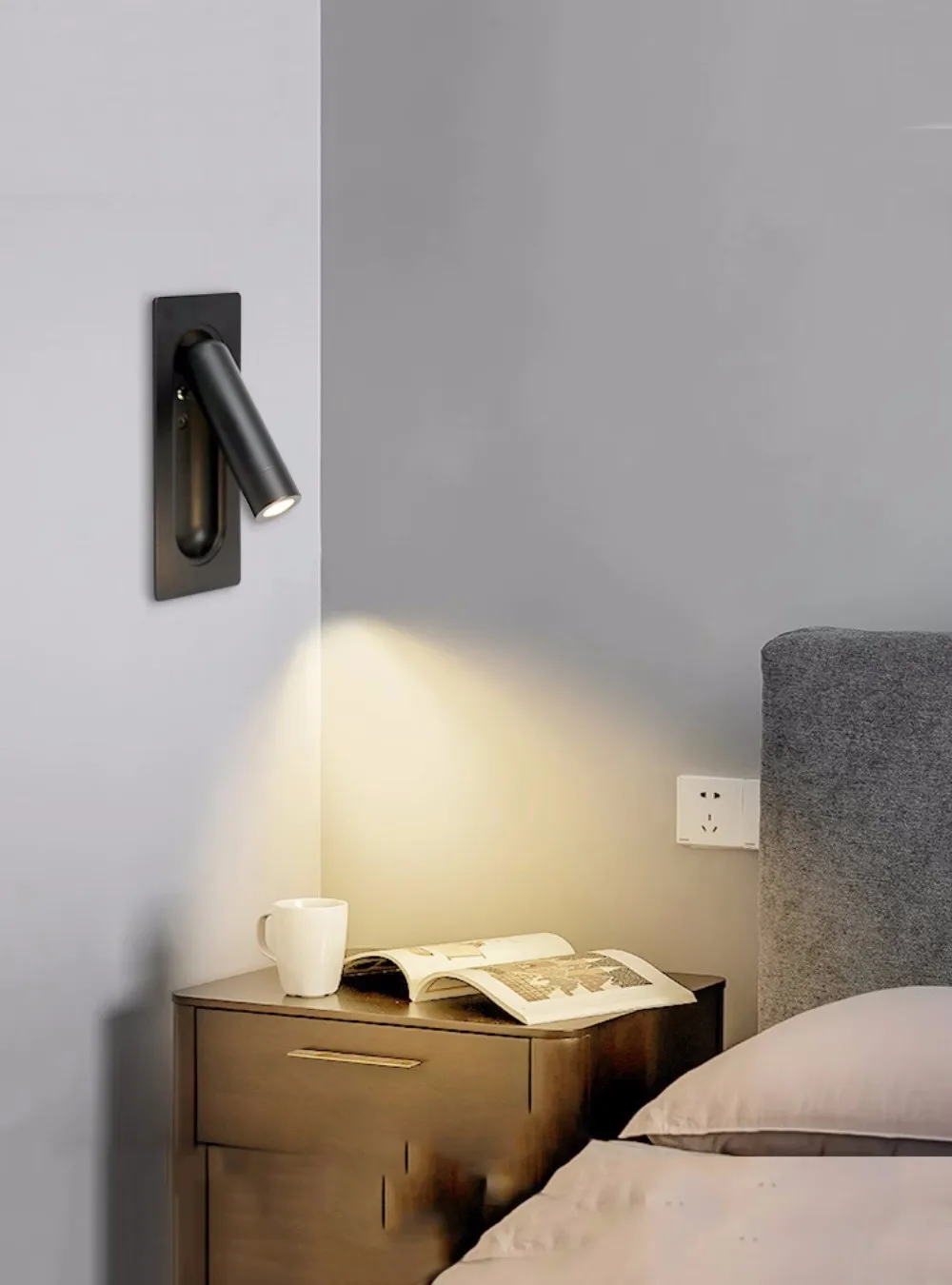 Full spectrum eye protection wall lamp, hotel living room, bedroom, study, rotatable bedside reading light