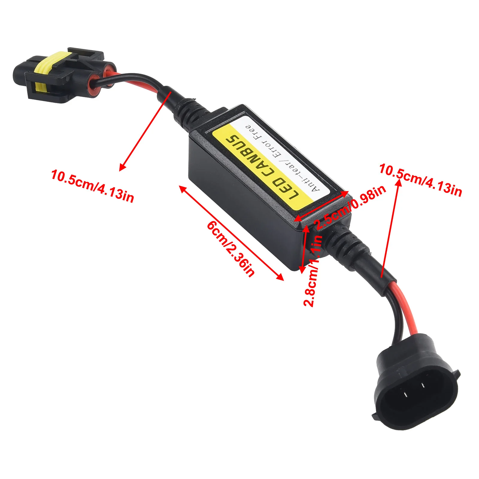 

2Pcs LED H11 Headlight Canbus Wiring Decoder Adapter Error Free Anti-Flicker Resistor Canceller Decoder DC 9-36V Waterproof Part