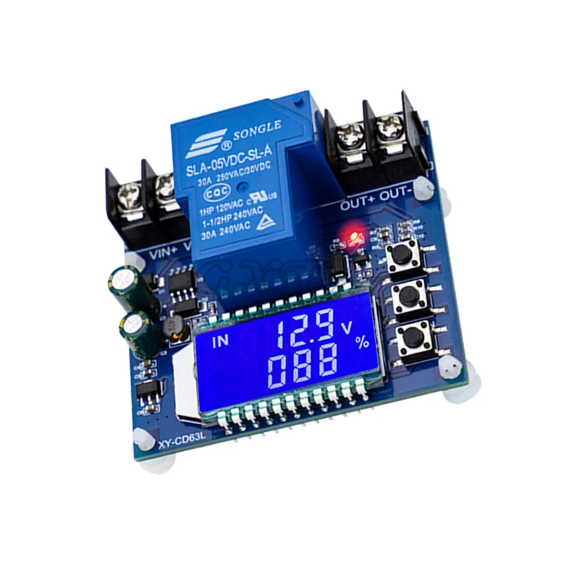 XY-CD63 30A DC6-60V Battery Charging Discharging Control Module DC Voltage Protection Undervoltage Power Loss Protector 5