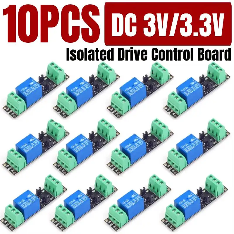 10Pcs DC 3V 하이 레벨 드라이버 모듈 마이크로 컨트롤러 IO 포트 릴레이 모듈 절연 드라이브 제어 보드 출력 신호 표시기