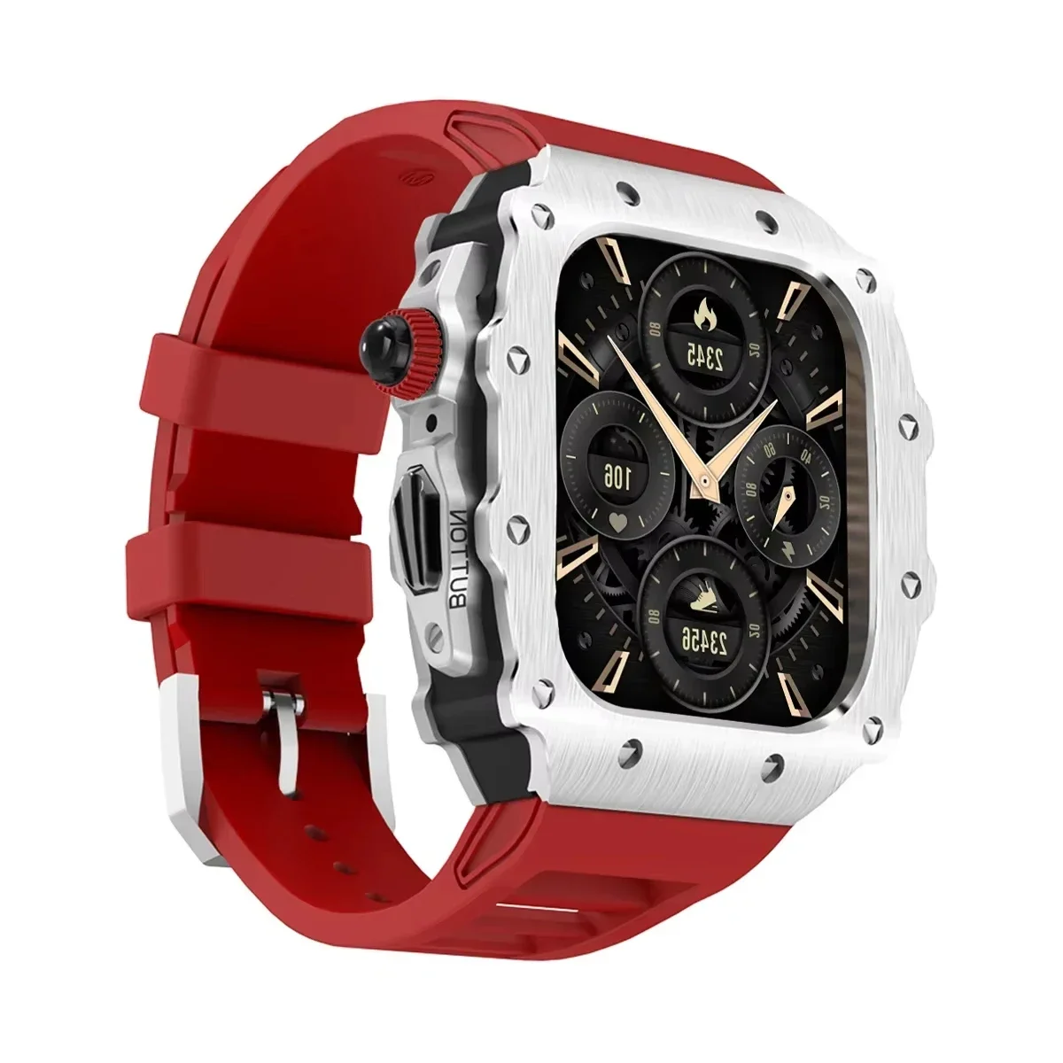 Deluxe Silicone Strap and Stainless Steel Watch Case Kit