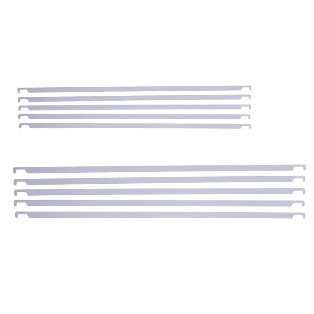 5-Pack Hanging File Folder Metal Rods Bars, White, 2 Sizes, Durable for Office File Document Organizer 5