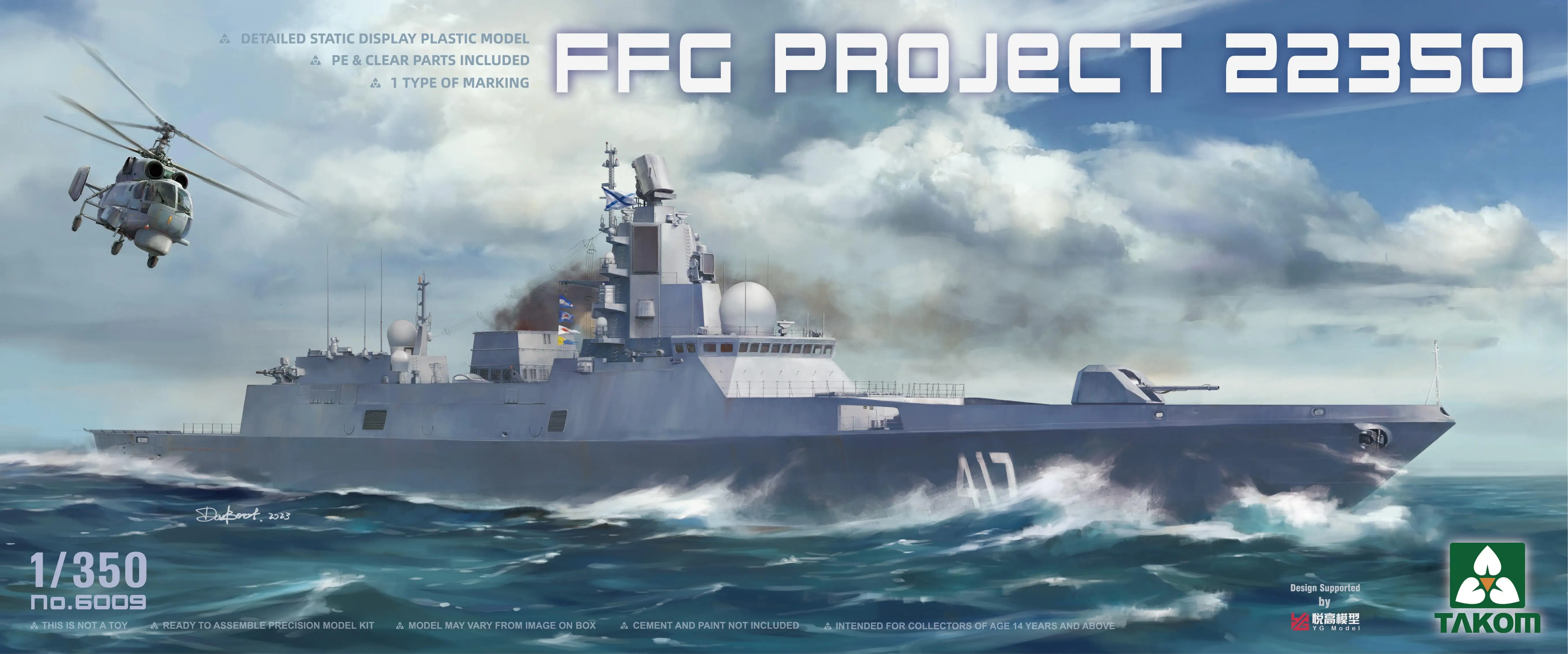 

TAKOM 6009 1/350 Scale Admiral Gorshkov-Class Frigate FFG Project 22350 Plastic Model Kit