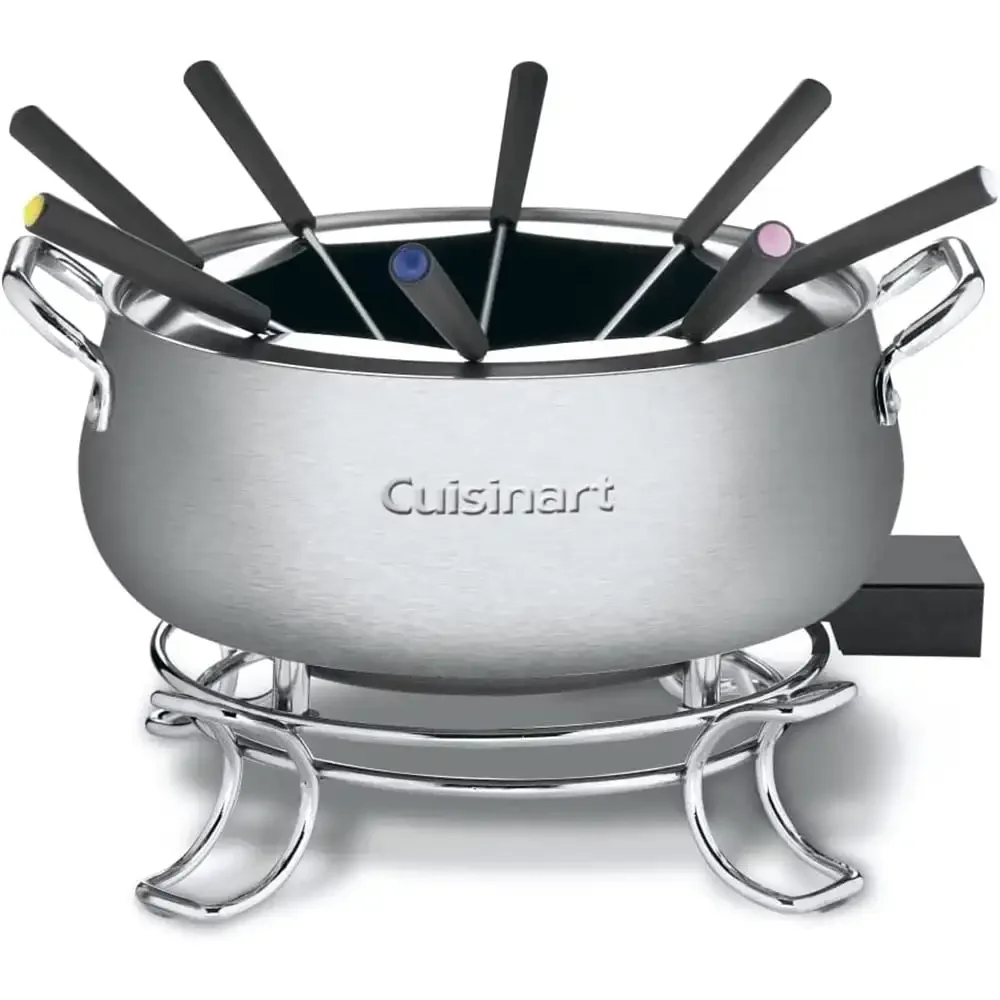 

Stainless Steel Electric Fondue Pot Nonstick Interior. 3QT. 1000W Electric Portable Stove Cooking Pots