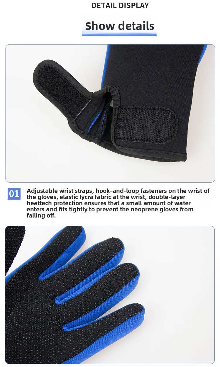 1,5 mm Neoprenanzug-Handschuhe, Neopren-Handschuhe, Tauchen, Surfen, Speerfischen, Schnorcheln, warme Handschuhe zum Angeln, Surfen, Surfen, Tauchen – Detail 8