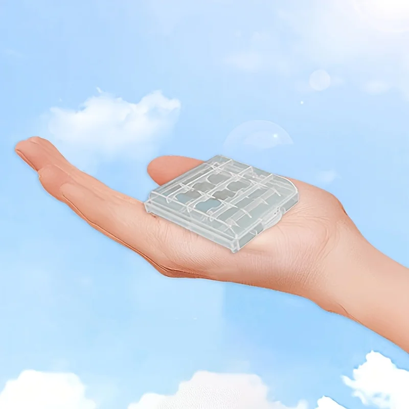 2pcs Universal Battery Storage Boxes for AAA/AA Plastic Storage Box Cover for Battery Transparent Battery Organizer Container